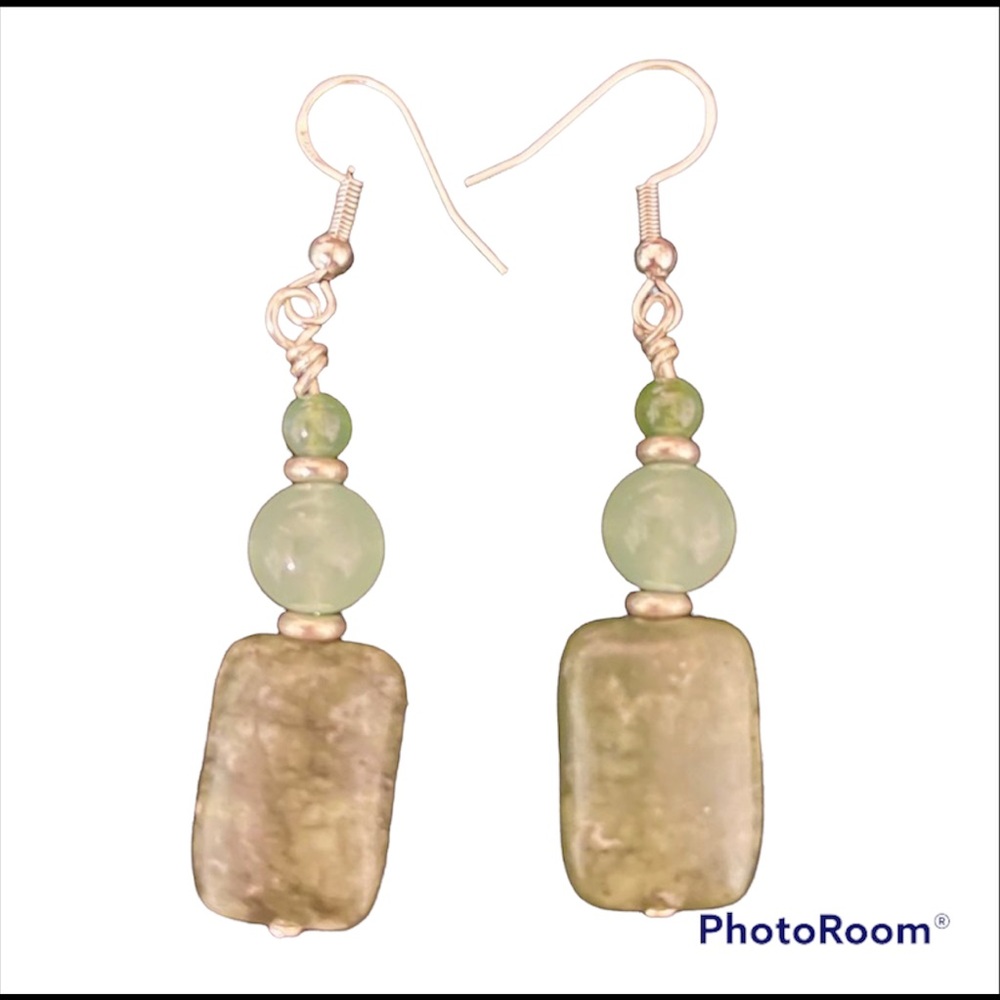 Green Jasper Earrings